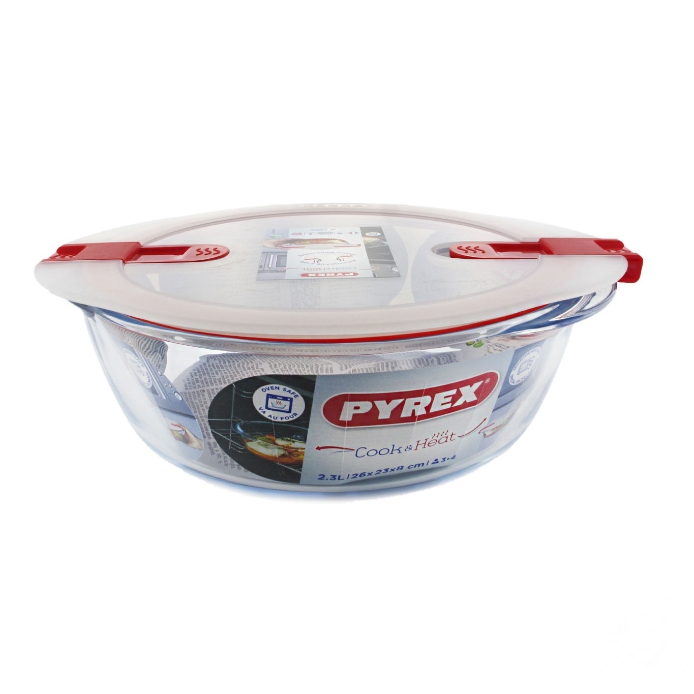 

Форма для запекания Pyrex стеклянная круглая 26х23х8см, 2.3л