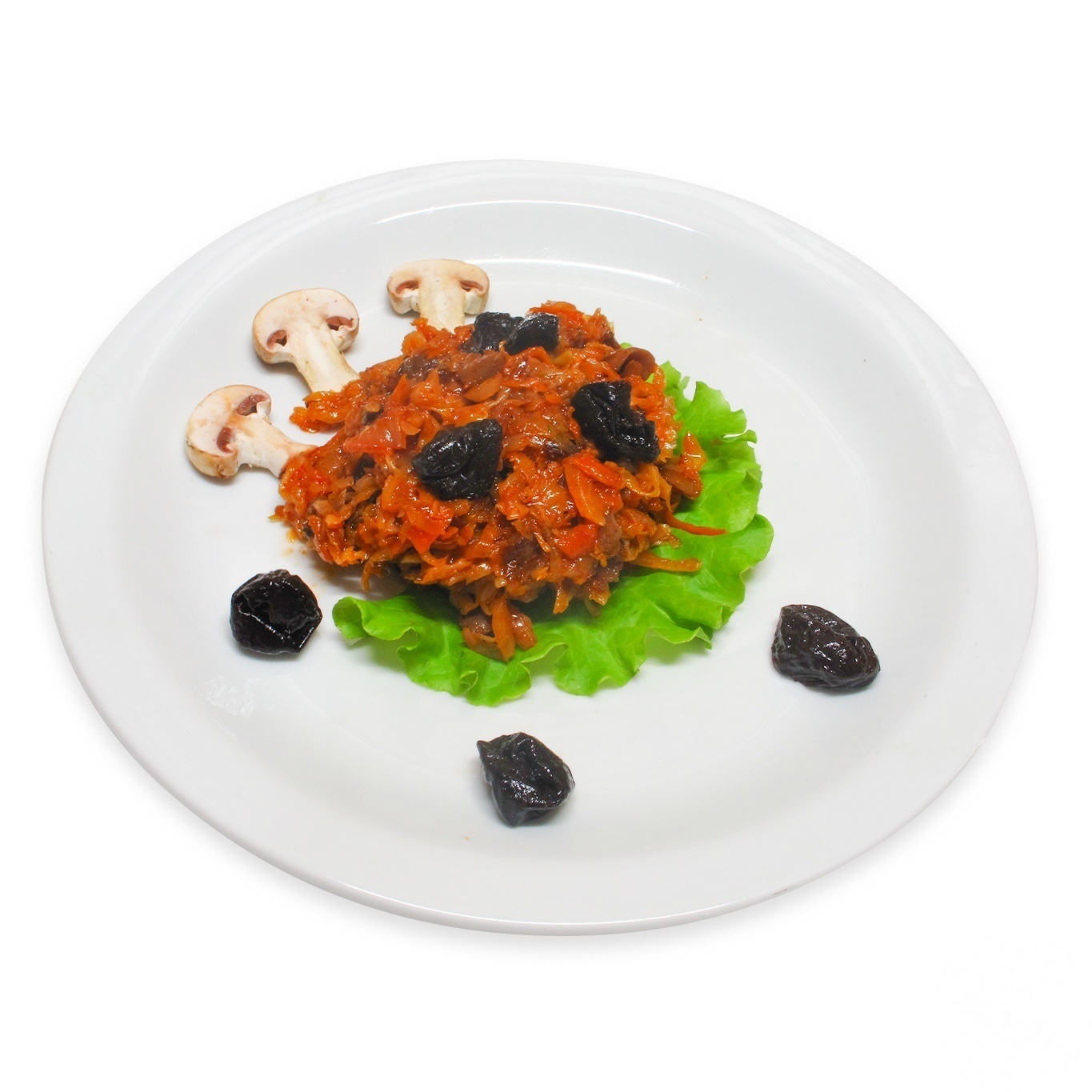 

Капуста тушеная с грибами и черносливом