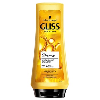 Gliss Oil Nutritive Hair Shampoo 250ml + Gliss Oil Nutritive Balsam for Dry Hair 200ml Gift Set - buy, prices for - photo 4