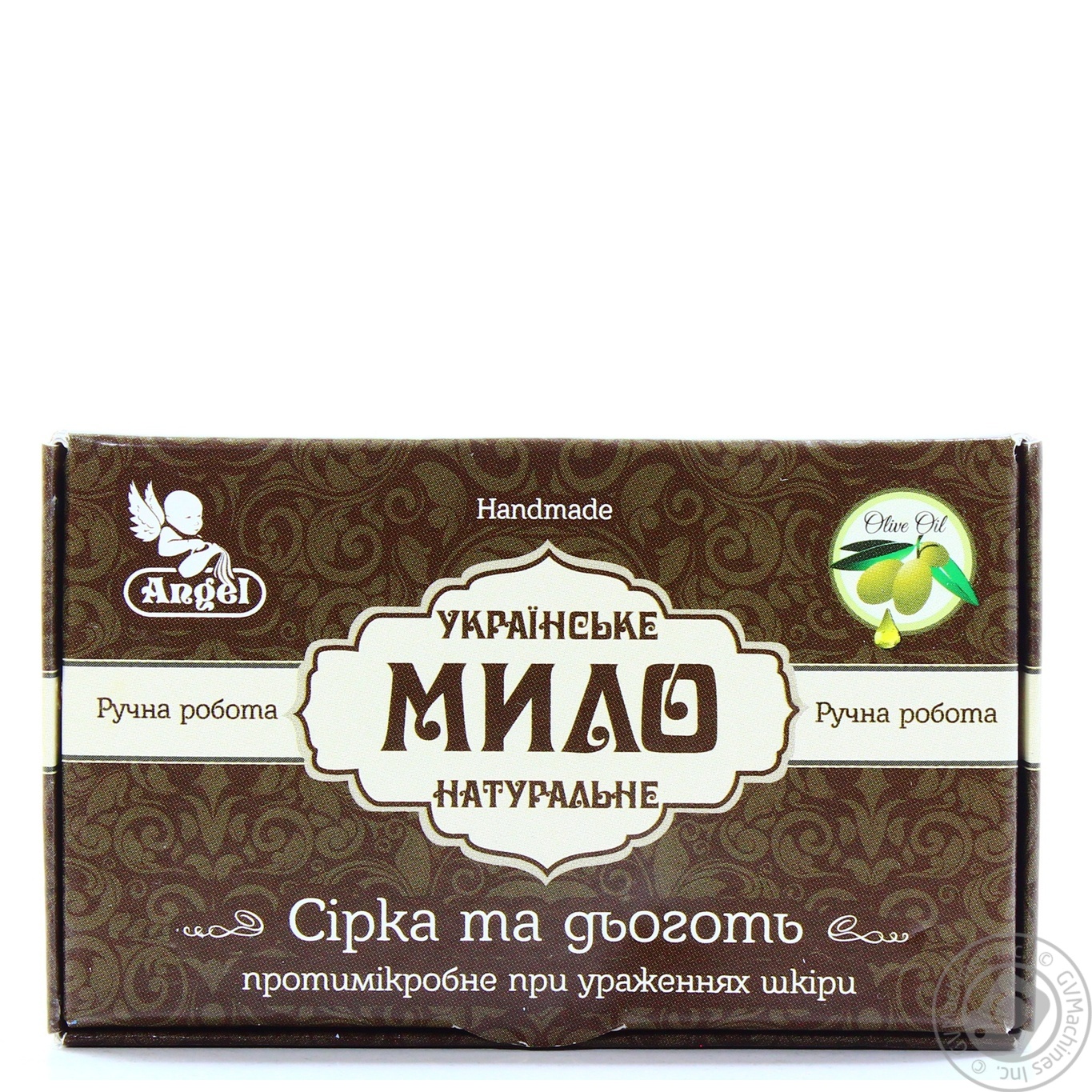 

Мыло Angel натуральное украинское ручной работы сера и деготь 95г
