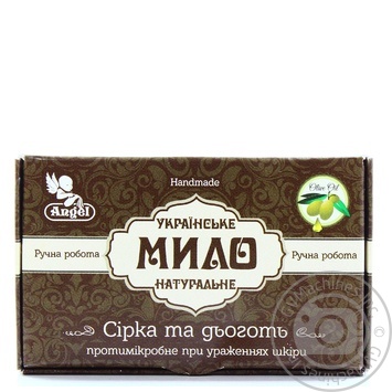 Мило Angel натуральне українське ручної роботи сірка та дьоготь 95г - купити, ціни на МегаМаркет - фото 1