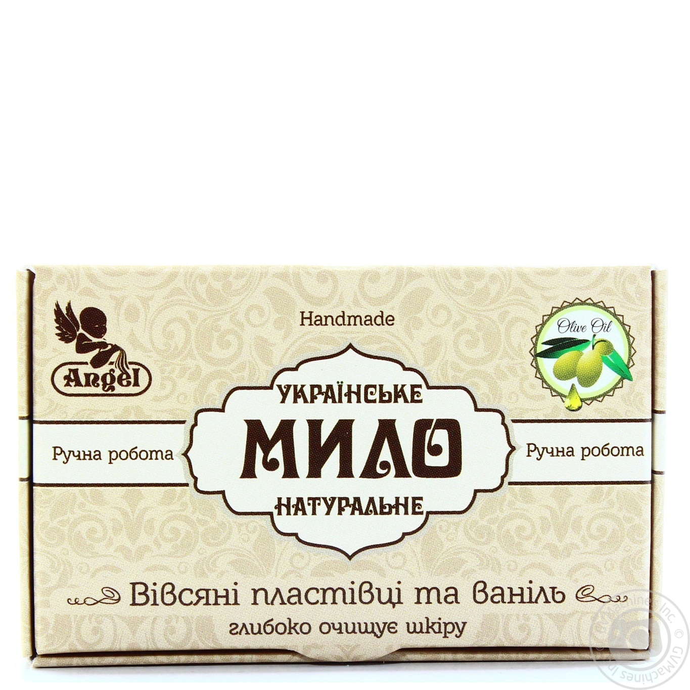 

Мыло Angel натуральное украинское ручной работы овсяные хлопья и ваниль 95г