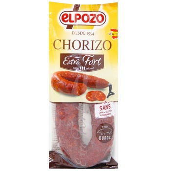 Ковбаса Elpozo Chorizo Fort extra Pikant сиров'ялена 200г