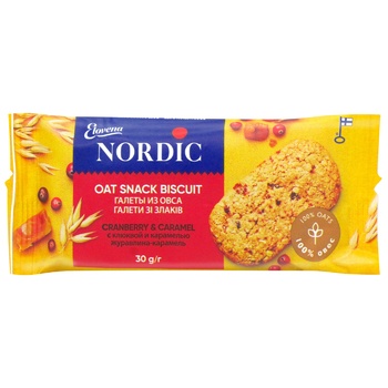 Nordic Cranberry & Caramel Oat Snack Biscuit 30g - buy, prices for EKO Market - photo 1