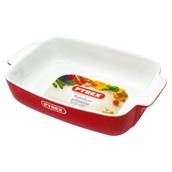 Pyrex Signature Baking Dish rectangle ceramic red 25X19cm - buy, prices for METRO - photo 2