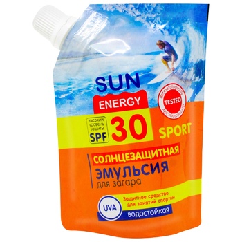 Емульсія Sun Energy Sport Spf 30 для засмаги 90мл - купити, ціни на Auchan - фото 1