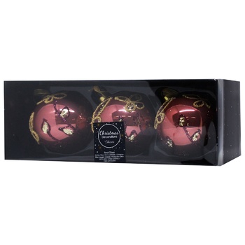 Decoris Set of Golden Christmas Tree Balls 80mm 3pcs - buy, prices for METRO - photo 2