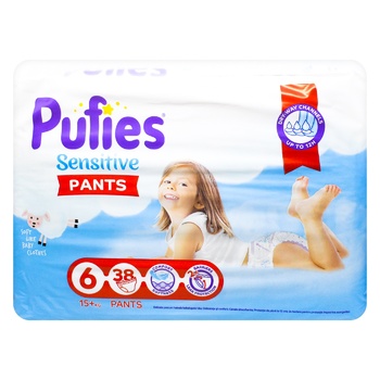 Подгузники-трусики Pufies Sensitive 6 15+кг 38шт - купить, цены на - фото 1