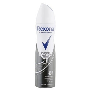 Rexona Invisible on Black and White Clothes Spray Antiperspirant 150ml - buy, prices for COSMOS - photo 1