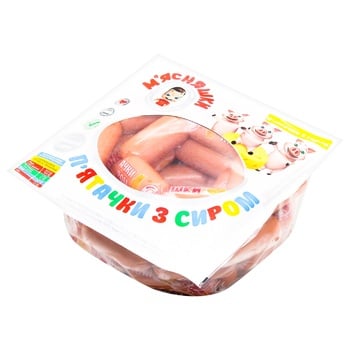 Myasna Hildiya Myasnyashky Pyatachky Sausages with Cheese Top Grade ~1kg - buy, prices for METRO - photo 3