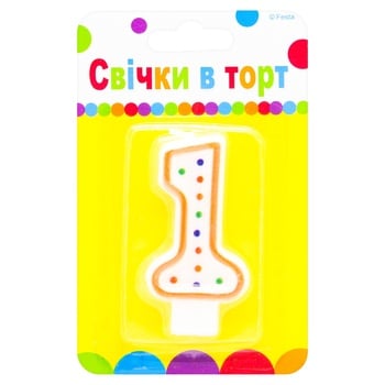 Свічка в торт Festa цифра 1