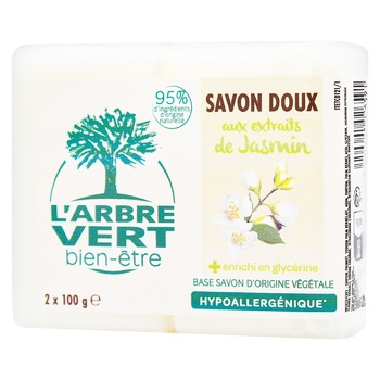 L'Arbre Vert Savon Doux Soap with Jasmine Extract 100g x 2pcs - buy, prices for METRO - photo 2