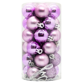 H&S Lilac Christmas Ball 3cm 30pcs - buy, prices for - photo 1