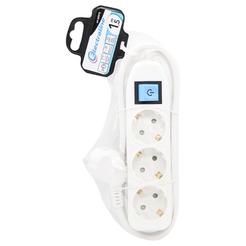 Electraline 3G1 extension cord with the switch of 3 sockets 1.5m - buy, prices for Auchan - photo 1