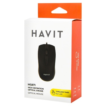 Миша Havit дротова HV-MS871 USB Black - купити, ціни на METRO - фото 1