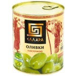 Оливки Ellada зелені з кісточкою жерстяна банка 850мл
