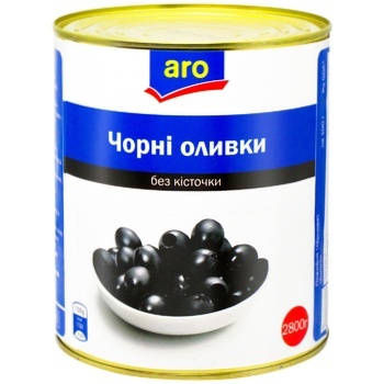 Оливки чорні Aro без кісточки 3100мл - купити, ціни на METRO - фото 1