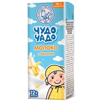 Коктейль молочный Чудо-Чадо Молоко с бананом от 12-ти месяцев 200г - купить, цены на METRO - фото 1