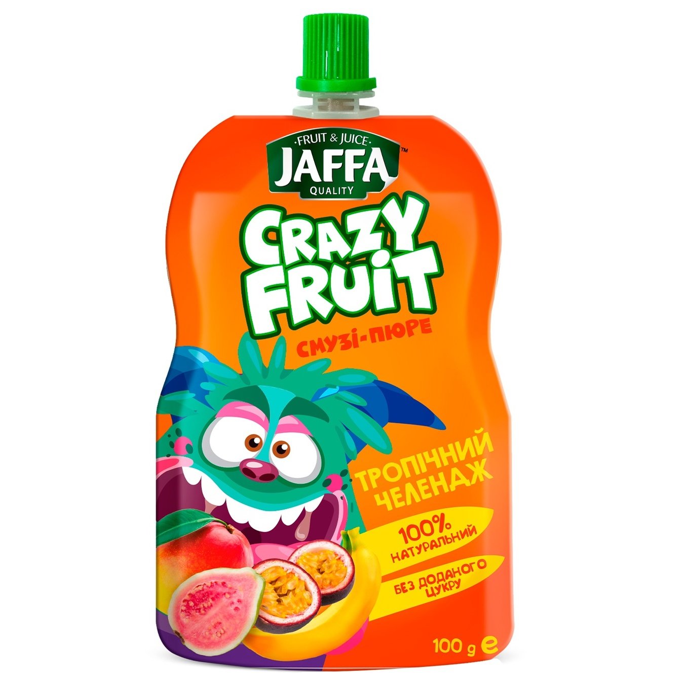 

Смузи-пюре Jaffa Crazy Fruit Тропический челлендж Манго-банан-гуава-маракуйя 100мл