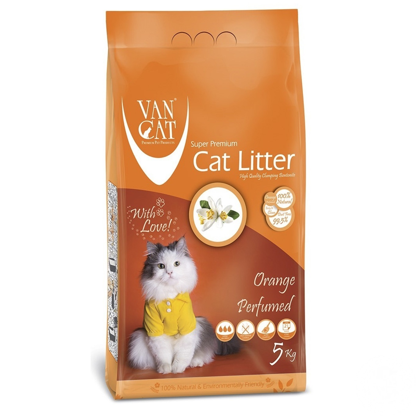 

Наполнитель Van Cat Super Premium Quality Orange Бентонитовый комкующий 5кг