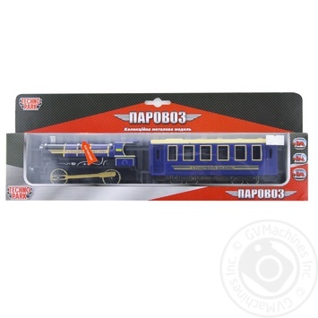 Tekhnopark Toy Steam train with wagon light sound