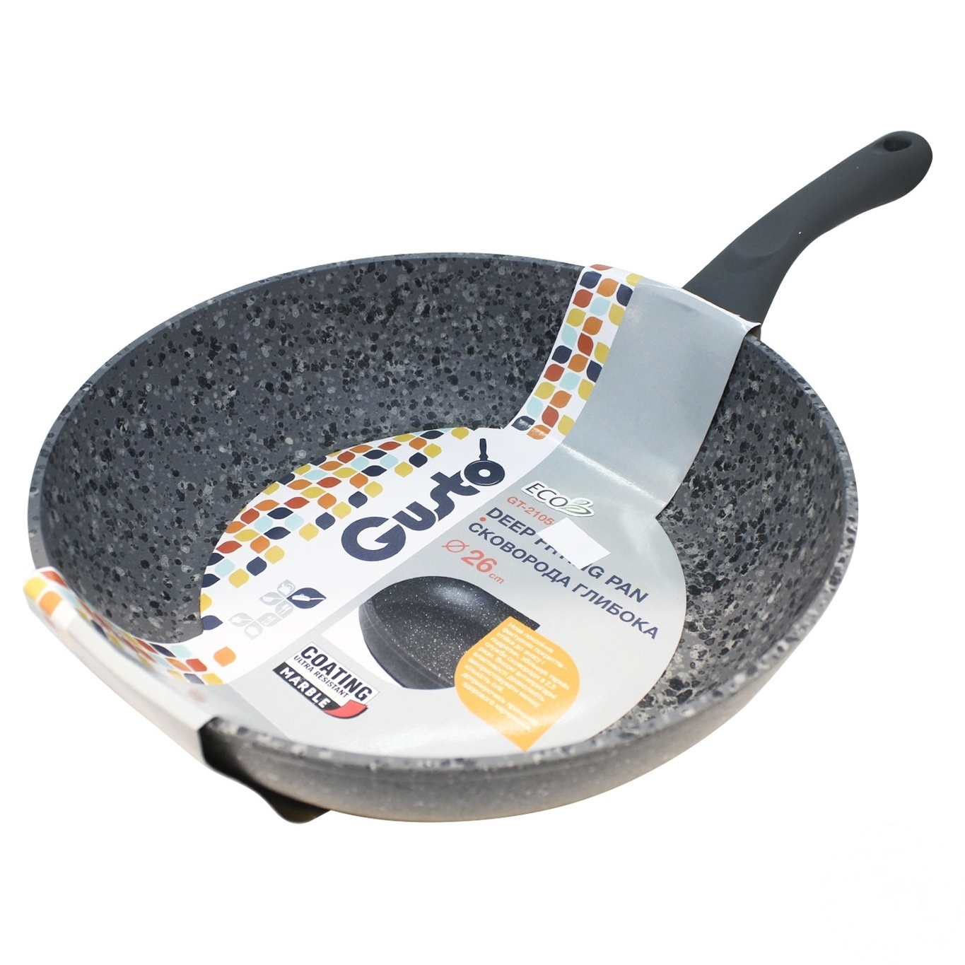 

Сковородка Gusto покрытия Granite глубокая 26см