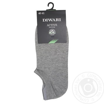 Diwari Active Ultrashort Grey Men's Socks Size 25 - buy, prices for Vostorg - photo 1