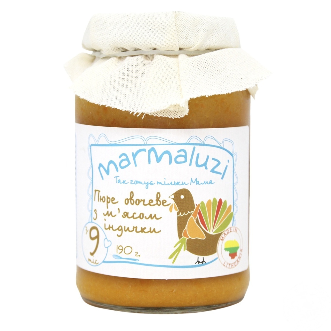 

Пюре Marmaluzi овощное с мясом индейки 190г