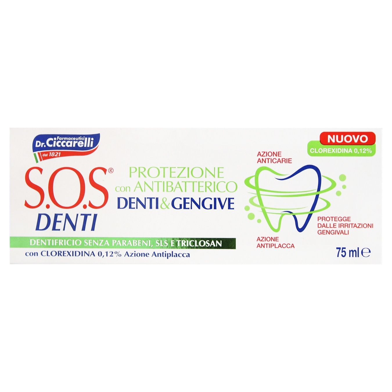 

Зубная паста S.O.S Denti Антибактериальная 75мл