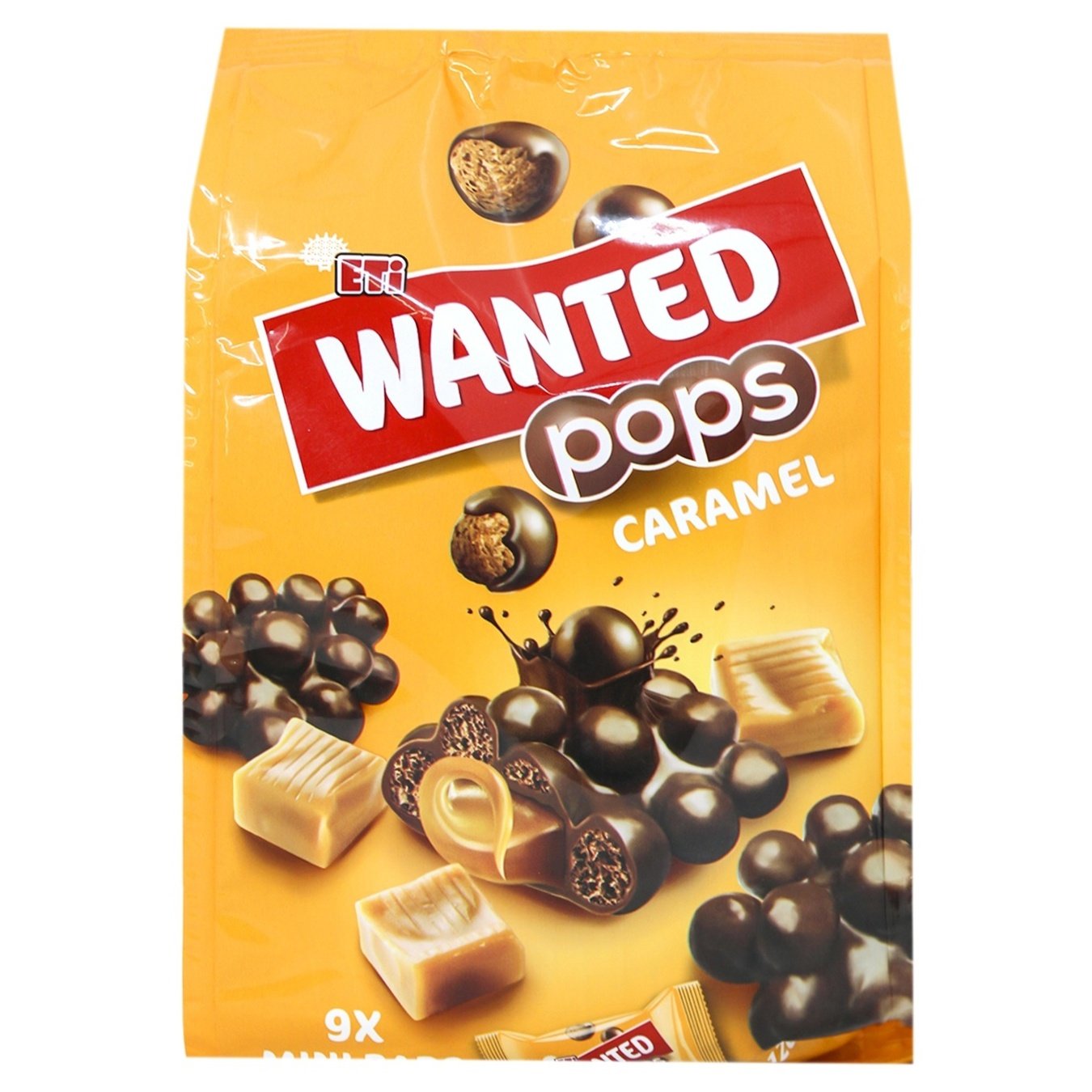 

Батончики Eti Wanted Pops мини с начинкой из карамели, воздушной кукурузы и злаков в молочном шоколаде 9*14г 126г