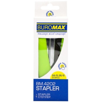 Buromax Rubber Touch Stapler up to 20 Sheets Plastic light green - buy, prices for MegaMarket - photo 2