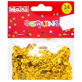 Maxi Sequins for Decorating yellow 6mm 14g - buy, prices for ULTRAMARKET - photo 1