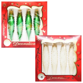 Icicle Glass Patterned Christmas Tree Toy 4pcs assortment - buy, prices for MegaMarket - photo 2