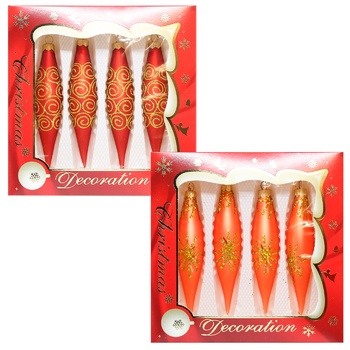 Icicle Glass Patterned Christmas Tree Toy 4pcs assortment - buy, prices for ULTRAMARKET - photo 3