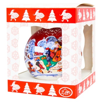 ASK Glass Christmas Bubbles with Landscape Drawing 8cm assortment - buy, prices for MegaMarket - photo 3