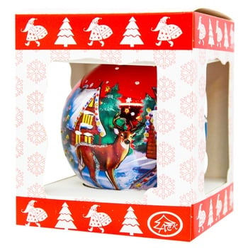 ASK Glass Christmas Bubbles with Landscape Drawing 8cm assortment - buy, prices for NOVUS - photo 1