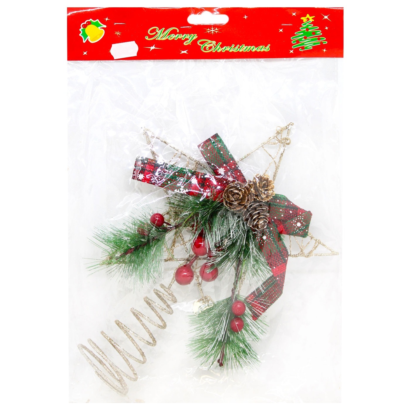 

Украшение елочное Верхушка Звезда 18х23см