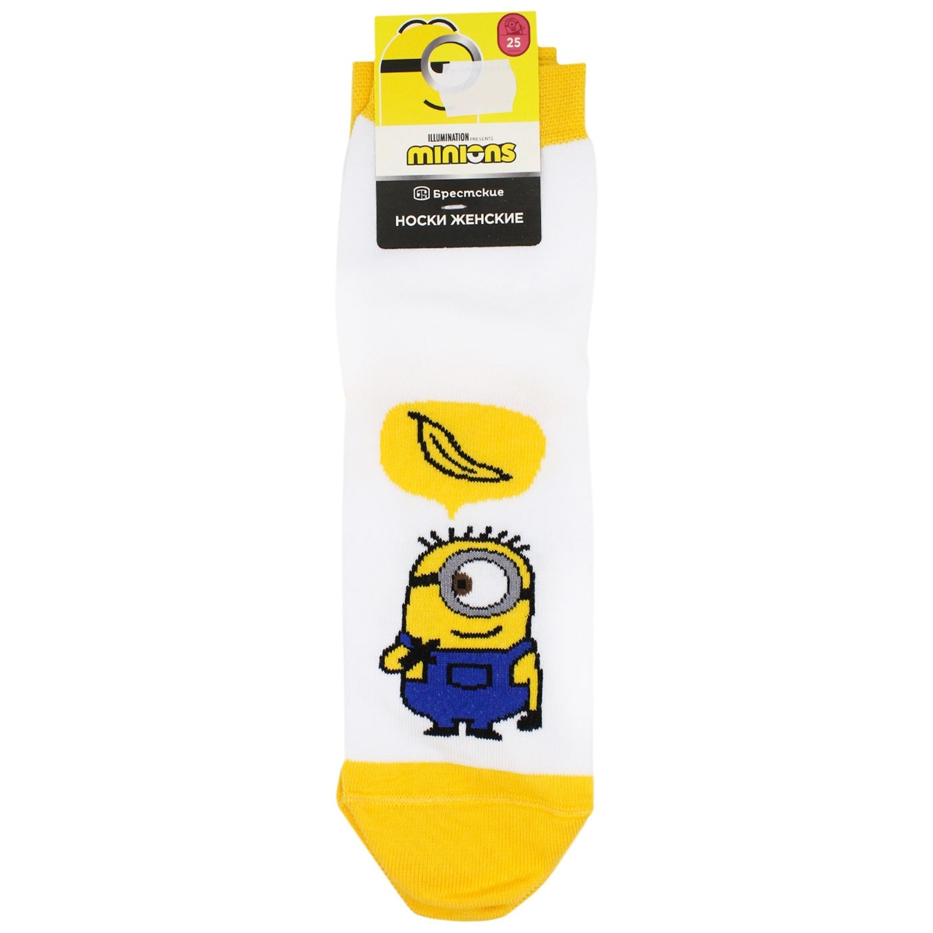 

Носки женские Брестские Minions белый размер 25