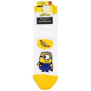 Brestskie Minions White Women's Socks Size 25 - buy, prices for - photo 1