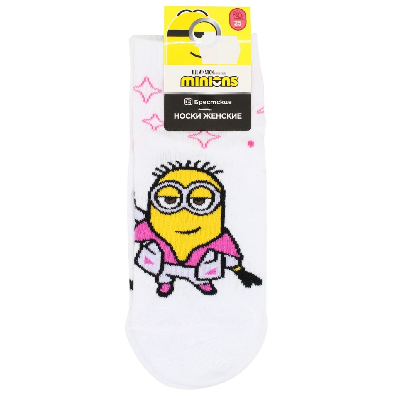 

Носки женские Брестские Minions белый размер 25