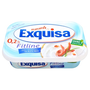 Крем-сир Exguisa Fitline вершковий 0,2% 200г - купити, ціни на МегаМаркет - фото 1