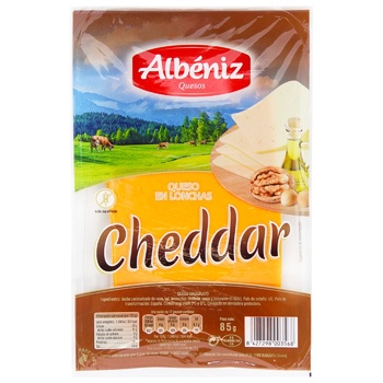 Albeniz Cheddar Cheese Sliced 45% 85g - buy, prices for MegaMarket - photo 1