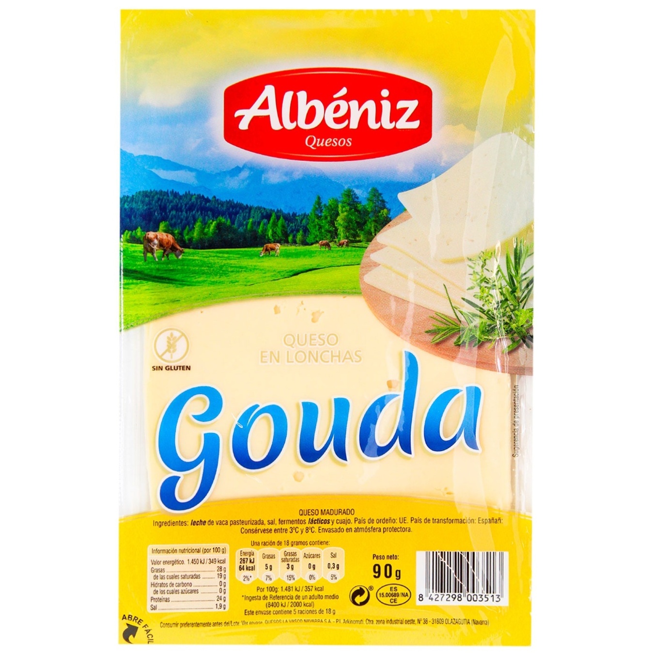 

Сыр Albeniz Гауда нарезной 45% 90г