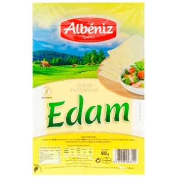 Сир Albeniz Едам нарізний 45% 90г - купити, ціни на ULTRAMARKET - фото 1