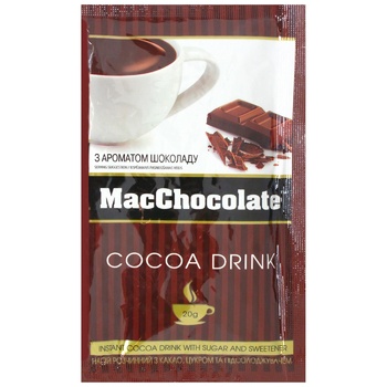 Напиток растворимый c какао MacChocolate со вкусом Горячий Шоколад Классический 20г - купить, цены на ULTRAMARKET - фото 1