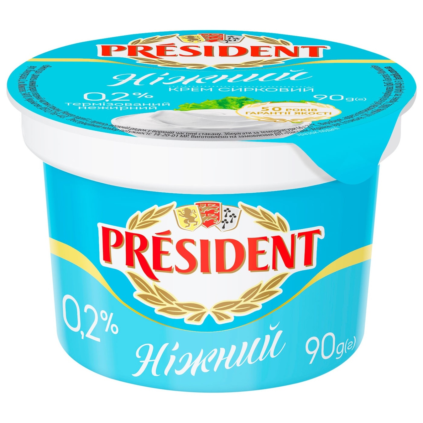 

Крем творожный President Нежный нежирный 0,2% 90г