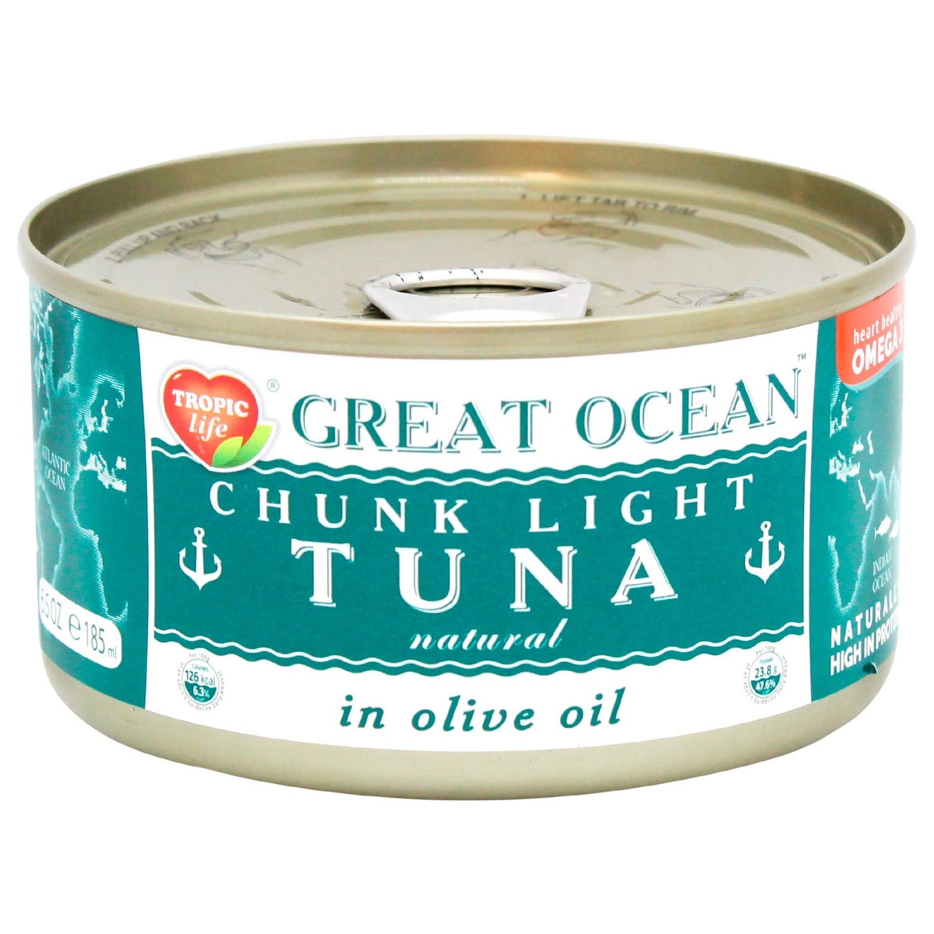 

Тунец Tropic Life Graet Ocean целый в оливковом масле 185мл