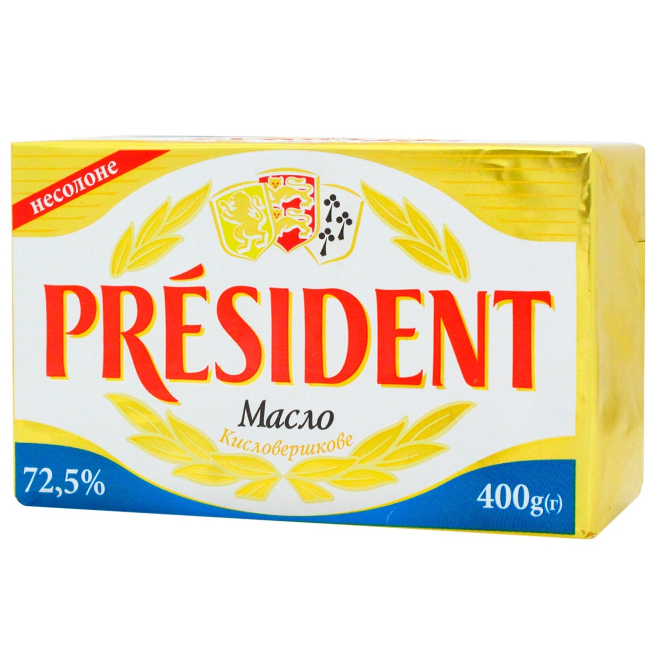 

Масло President Кислосливочное 72,5% 400г