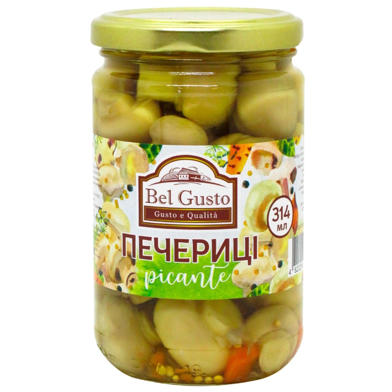

Шампиньоны Bel Gusto целые маринованные 314мл