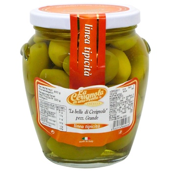 La Cerignola Large Olives with Stone 580ml - buy, prices for ULTRAMARKET - photo 1